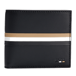 This Ray Signature Stripe Faux Leather 8CC Wallet by BOSS has 8 card slots with slip pockets and a banknote compartment.