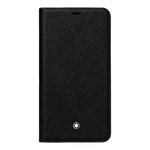 Montblanc's Sartorial Flipside Case For Apple iPhone XS Max is made with cowhide leather with the saffiano texture.