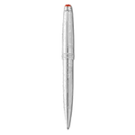 This Montblanc x Olympic Heritage Meisterstück Chamonix Solitaire Midsize Ballpoint Pen is made out of platinum plating with a polished finish on the body of the pen.