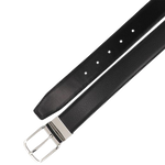 The Onnie Reversible Black Smooth and Textured Leather Belt is made from 100% cow hide leather.