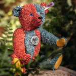 steiff harlequin teddy bear close
