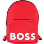 This BOSS Catch backpack comes in a red with a white logo across the front.