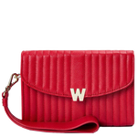 This WOLF 1834 Red Mimi Cross Body Bag with Wristlet comes with a detachable body strap.