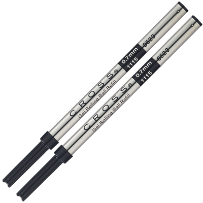 cross black selectip medium rollerball refills two pack
