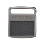 Samsonite's Gunmetal Luggage Tag IM has the brand name engraved along the top of the tag.