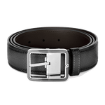 Montblanc Grey Sfumato 35mm Rectangular Ruthenium Pin Buckle Belt