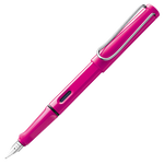 The LAMY pink fountain pen in the Safari collection.