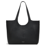 Radley's Hillgate Place Black Leather Large Tote Bag has two leather straps and a detachable leather pouch.