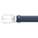 montblanc bussiness line 32mm reversible belt with horseshoe buckle blue side