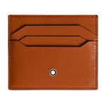 This Meisterstück 6CC Rust Leather Card Holder by Montblanc has 6 card slots and a top central pocket.