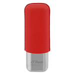 This S. T. Dupont Grained Red Leather Double Cigar Case has been made with full grain leather.