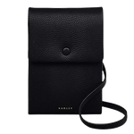 Radley's Mallow Street Black Leather Phone Cross Body Bag is made with grained leather that has a cushioned feel.