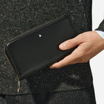 The Black Soft Leather Zip Around 12CC Wallet by Montblanc.