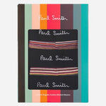 Paul Smith striped box for the 3-Pack 'Signature Stripe' Organic Cotton Low-Rise Boxer Briefs.