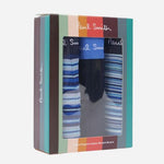 The Paul Smith striped box for the 3-Pack Blue 'Signature Stripe' Boxer Briefs.