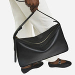 The Westwell Lane Black Leather Large Zip Top Shoulder Bag by Radley.