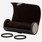 The Axis Black and Copper Triple Watch Roll with watch guards removed.