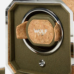 Close up inside the Cortiça Portuguese Cork Single Watch Winder.