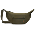 This Paul smith Zebra Khaki Crescent Bag in Recycled Polyester has a main zip compartment and a front pocket with a press stud fastening.