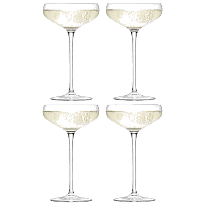 lsa signature wine champagne saucer set of 4