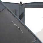 This is the BOSS Keystone Grey A5 Conference Folder & Chrome Gear Ballpoint Pen Set.