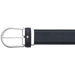 This Horseshoe Stainless Steel Blue Pin Buckle Belt is designed by Montblanc.