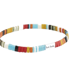 2 paul smith flat glass bead rainbow striped elastic bracelet m1a brac tflat 92 0