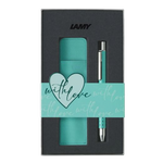 LAMY's Swift Lagoon Blue SE 2025 Rollerball Pen and Pen Pouch Set makes a great gift for anyone special who loves to write.