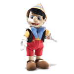 Steiff x Disney 1940 Film Pinocchio, 33 cm has been made with 100% wool felt and has been stuffed with synthetic filling.
