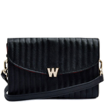 wolf 1834 mimi cross body bag in black strap