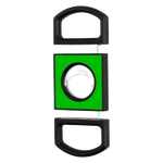 S.T. Dupont's Neon Green Cigar Cutter has handles on either side so you can easily cut your cigars with the blade.