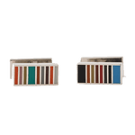 Paul Smith's Men's Flip 'Signature Stripe' Cufflinks are made with a combination of copper and zinc.
