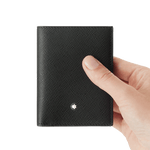 Sartorial 4CC Mini Wallet in Black Saffiano Print Leather By Montblanc