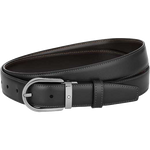 This Montblanc Business Line Horseshoe Ruthenium Pin Buckle Reversible Belt has been crafted out of cowhide.
