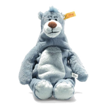 The Jungle Book's Soft Cuddly Friends Disney Originals Baloo by Steiff is made of soft plush with a beanbag filling in the arms and legs.