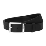 Montblanc's Pin Buckle Black Leather Belt Palladium-Coated