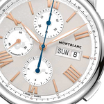 This Montblanc Star Legacy Stainless Steel Chronograph Day & Date Watch comes with a 2-year warranty booklet.