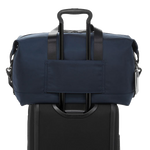 tumi navy alpha 3 double expansion satchel luggae