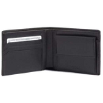 This TUMI Black Nassau Global Double Billfold Wallet with Coin Case features 4 internal card slots.