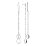 Montblanc's Star Signet Silver Long Earrings have the snowcap emblem at the bottom of the chain and are made of sterling silver.