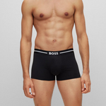 boss 3 pack cotton stretch trunks white black navy model