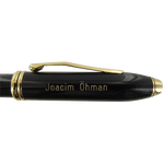 Cross fountain pen has been engraved for a right handed person.