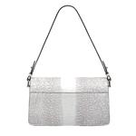 2 leather lane bright white faux lizard medium flapover shoulder bag 110862