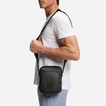 The Oryo NS Black Reporter Bag with Logo Patch by BOSS.