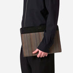 The Signature Stripe Coated Canvas Document Case by Paul Smith.