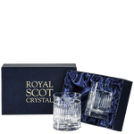 These Art Deco 2 x 38cl Large 'On the Rocks' Tumblers will be presented inside a Royal Scot Crystal presentation box.