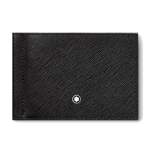 Sartorial 6 CC Wallet With Money Clip In Textured Black Leather