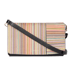 This Paul Smith Signature Stripe Leather Phone Pouch 2CC is made out of calf leather with cow leather trims.