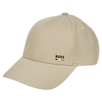 This BOSS Zed Cotton Twill Ecru Cap With Logo has the three stripe detailing underneath the BOSS logo.