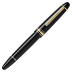 Montblanc's Meisterstück LeGrand Calligraphy Curved Nib Fountain Pen has been made from precious resin and 18K gold plated trims.
